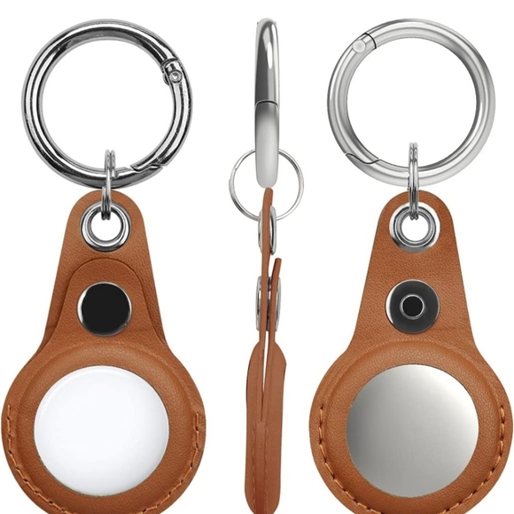 HAYUL Leather Case Compatible with Apple AirTag 2021 Item Finder with Keychain. - Picture 2 of 5